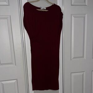 Amelia James Burgundy Midi Dress